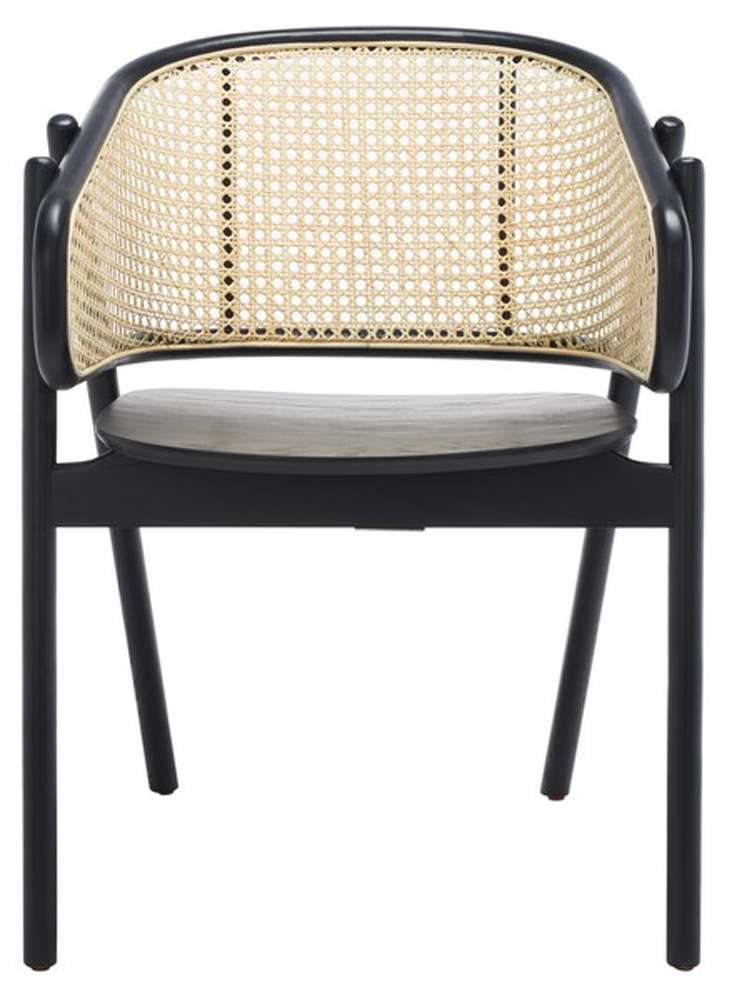 Safavieh - Emmy Rattan Back Dining Chair - Black - Natural - SFV4128A veiw 1