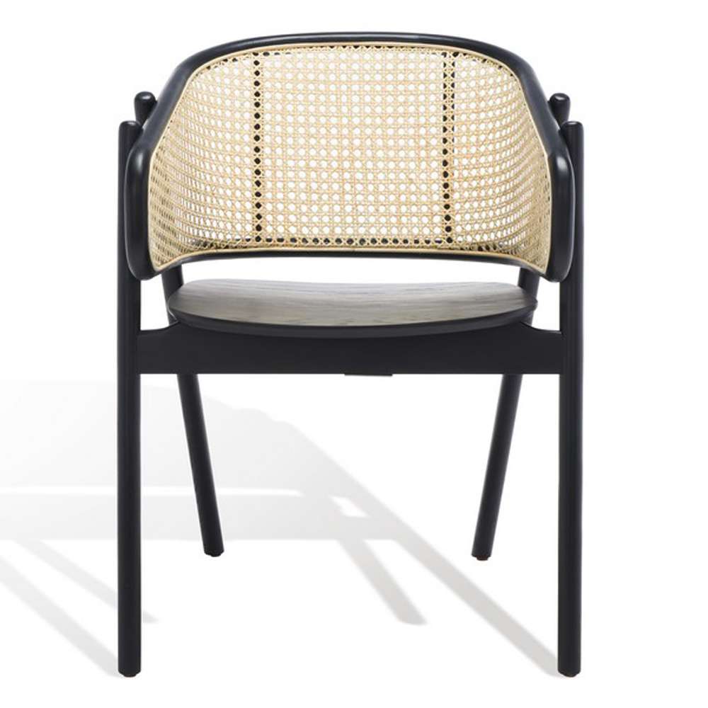 Safavieh - Emmy Rattan Back Dining Chair - Black - Natural - SFV4128A veiw 2