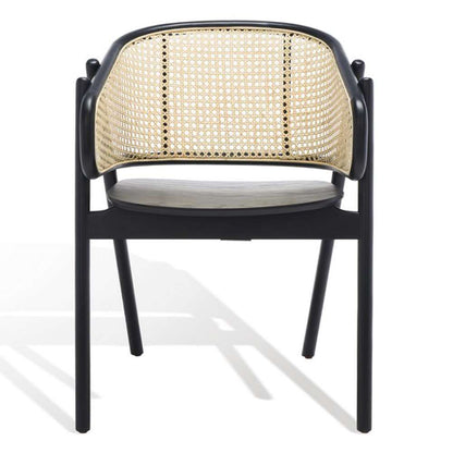 Safavieh - Emmy Rattan Back Dining Chair - Black - Natural - SFV4128A veiw 2