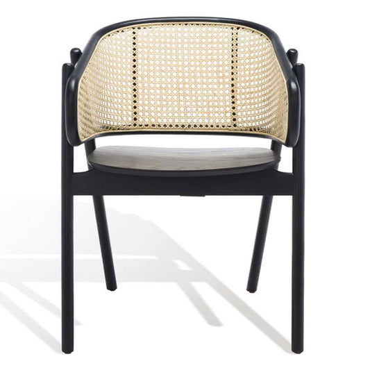 Safavieh - Emmy Rattan Back Dining Chair - Black - Natural - SFV4128A veiw 2