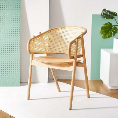 Safavieh - Emmy Rattan Back Dining Chair - Natural - SFV4128B veiw 3