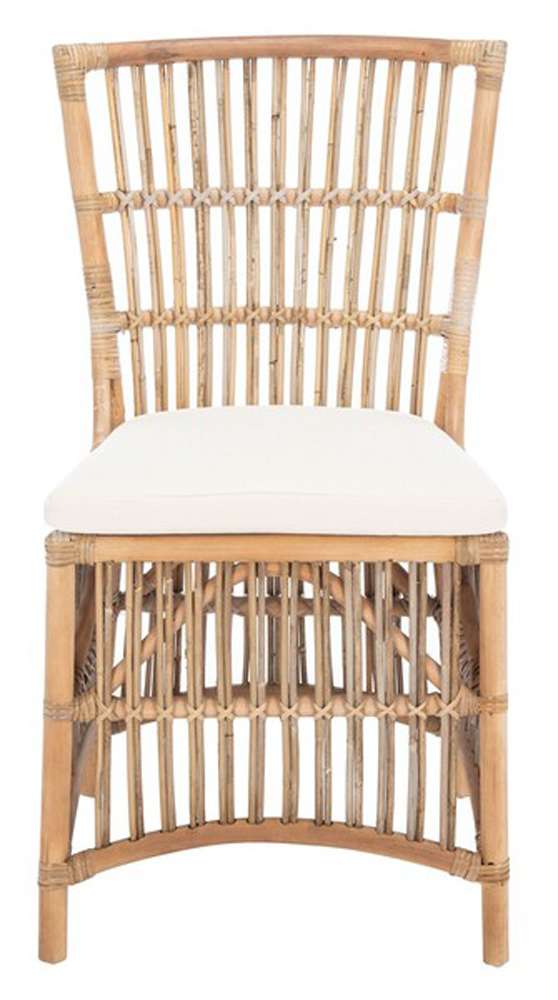 Safavieh - Erika Rattan Acct Chair W/Cush - White - Natural Unfinished  (Set of 2) - ACH6511A-SET2 veiw 1