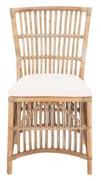 Safavieh - Erika Rattan Acct Chair W/Cush - White - Natural Unfinished  (Set of 2) - ACH6511A-SET2 veiw 1