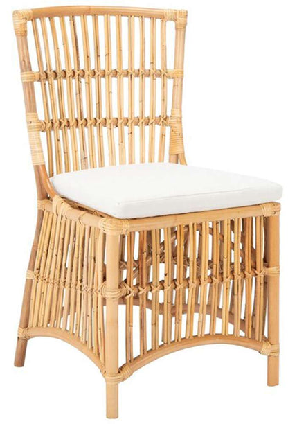 Safavieh - Erika Rattan Acct Chair W/Cush - White - Natural  (Set of 2) - ACH6511B-SET2 veiw 3