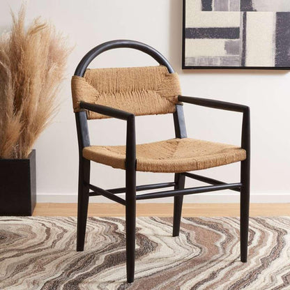 Safavieh - Farley Dining Chair - Black - Natural - DCH1207A veiw 2