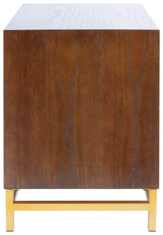 Safavieh - Fenno 2 Drawer Nightstand - Walnut - Brass - NST6401B veiw 3