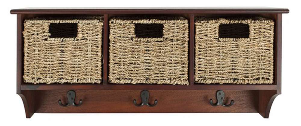 Safavieh - Finley Hanging 3 Basket Wall Rack - Cherry - HAC5700B veiw 1