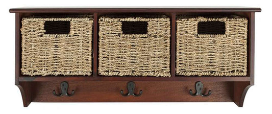Safavieh - Finley Hanging 3 Basket Wall Rack - Cherry - HAC5700B veiw 1