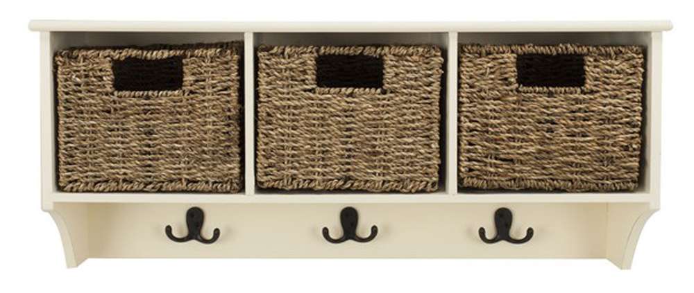 Safavieh - Finley Hanging 3 Basket Wall Rack - White - HAC5700C veiw 1