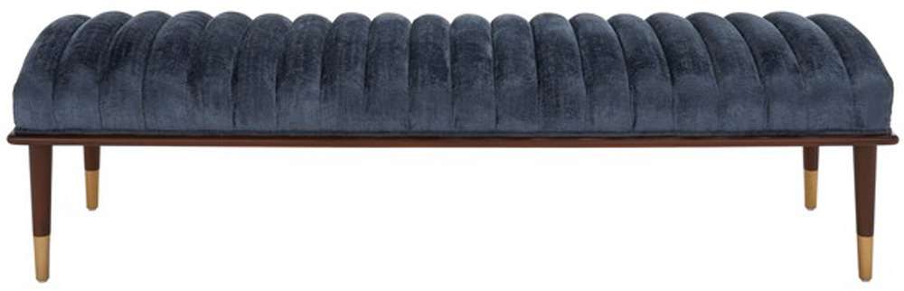 Safavieh - Flannery Mid-Century Bench - Dark Blue - Dark Brown - SFV9017D veiw 1