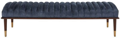 Safavieh - Flannery Mid-Century Bench - Dark Blue - Dark Brown - SFV9017D veiw 1