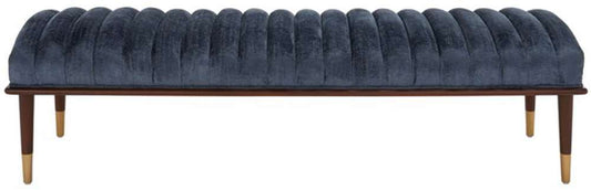 Safavieh - Flannery Mid-Century Bench - Dark Blue - Dark Brown - SFV9017D veiw 1