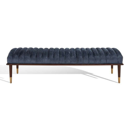 Safavieh - Flannery Mid-Century Bench - Dark Blue - Dark Brown - SFV9017D veiw 2