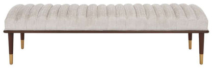Safavieh - Flannery Mid-Century Bench - Ivory - Dark Brown - SFV9017B veiw 1