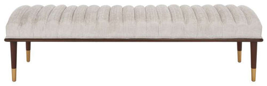 Safavieh - Flannery Mid-Century Bench - Ivory - Dark Brown - SFV9017B veiw 1