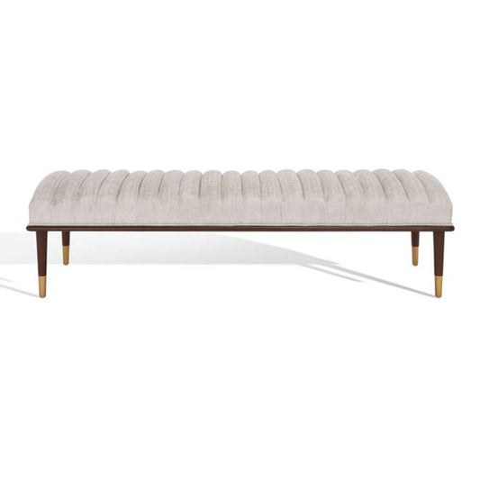 Safavieh - Flannery Mid-Century Bench - Ivory - Dark Brown - SFV9017B veiw 2