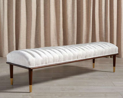 Safavieh - Flannery Mid-Century Bench - Ivory - Dark Brown - SFV9017B veiw 3