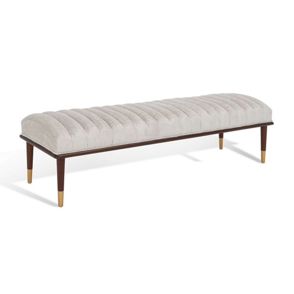 Safavieh - Flannery Mid-Century Bench - Ivory - Dark Brown - SFV9017B veiw 4