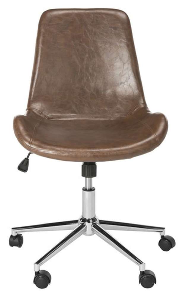 Safavieh - Fletcher Swivel Office Chair - Brown - Chrome - OCH7501A veiw 1
