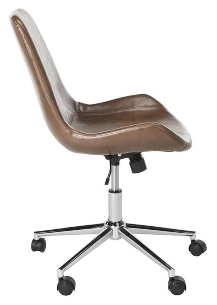 Safavieh - Fletcher Swivel Office Chair - Brown - Chrome - OCH7501A veiw 3