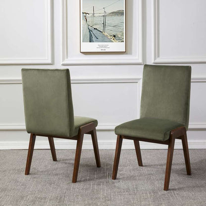 Safavieh - Forrest Dining Chair - Olive Green - Dark Walnut  (Set of 2) - SFV7502D-SET2 veiw 2
