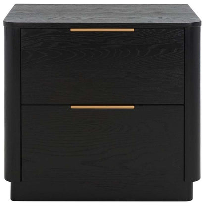 Safavieh - Gabrietta 2 Drawer Nightstand - Black - Gold - SFV2142B veiw 1