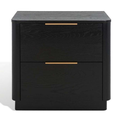 Safavieh - Gabrietta 2 Drawer Nightstand - Black - Gold - SFV2142B veiw 3