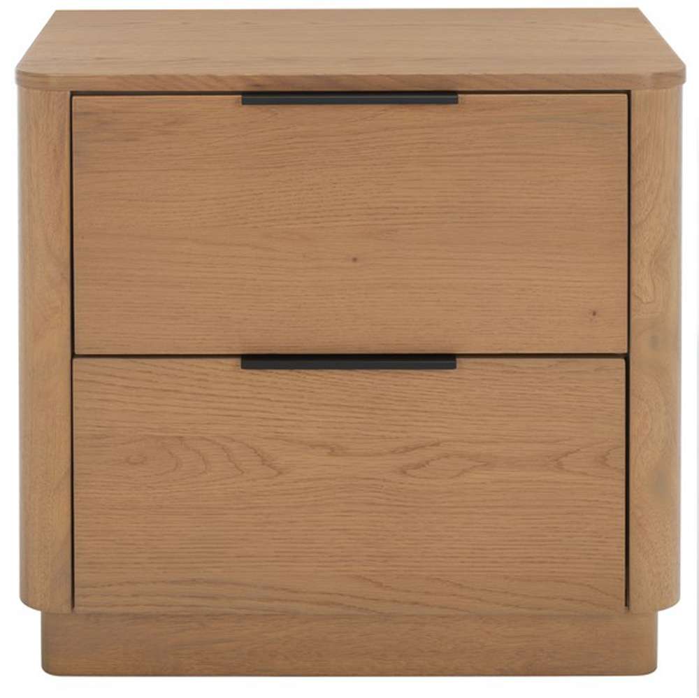 Safavieh - Gabrietta 2 Drawer Nightstand - Natural - Black - SFV2142A veiw 1