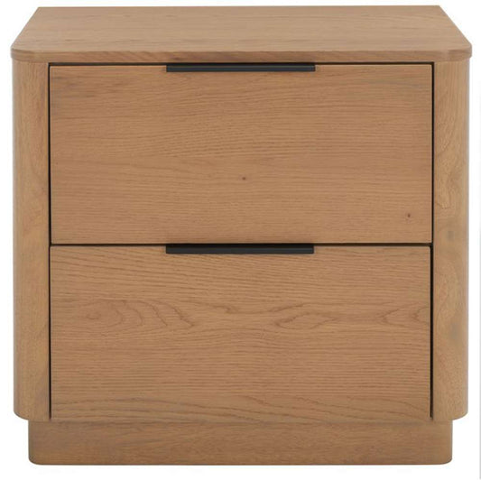 Safavieh - Gabrietta 2 Drawer Nightstand - Natural - Black - SFV2142A veiw 1