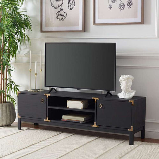 Safavieh - Galio 2Door 2Shelf Media Stand - Black - Gold - MED9612B veiw 2