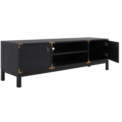 Safavieh - Galio 2Door 2Shelf Media Stand - Black - Gold - MED9612B veiw 3