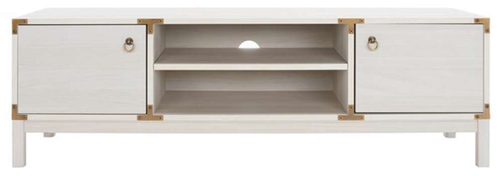 Safavieh - Galio 2Door 2Shelf Media Stand - White - Gold - MED9612C veiw 1