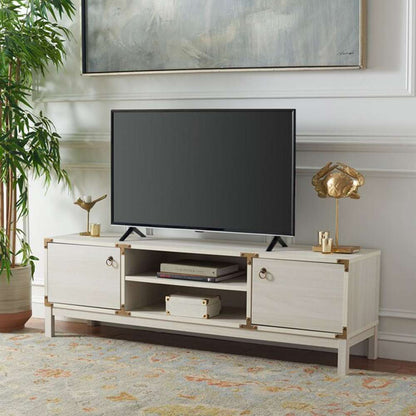 Safavieh - Galio 2Door 2Shelf Media Stand - White - Gold - MED9612C veiw 2