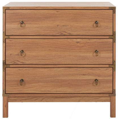 Safavieh - Galio 3 Drawer Chest - Oak - Gold - CHS9600D veiw 1