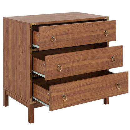 Safavieh - Galio 3 Drawer Chest - Walnut - Gold - CHS9600A veiw 4