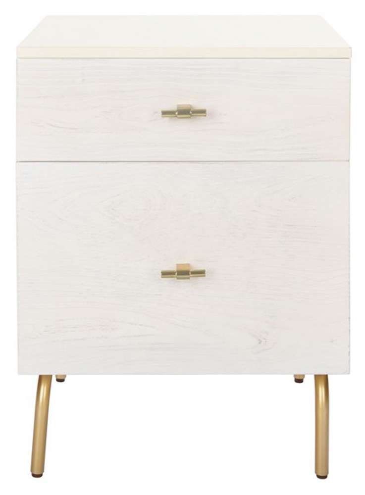 Safavieh - Genevieve 2 Drawer Nightstand - Cream - White Washed - NST5002E veiw 1