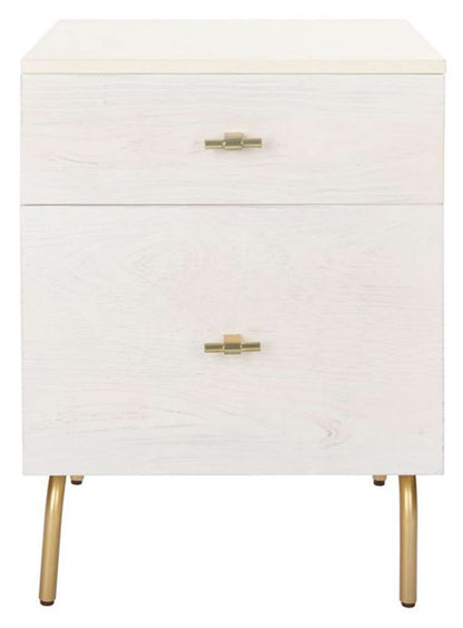 Safavieh - Genevieve 2 Drawer Nightstand - Cream - White Washed - NST5002E veiw 1