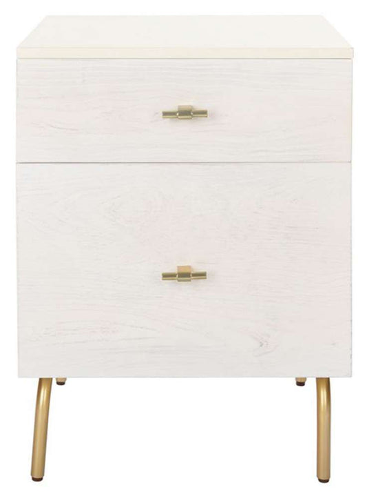 Safavieh - Genevieve 2 Drawer Nightstand - Cream - White Washed - NST5002E veiw 1