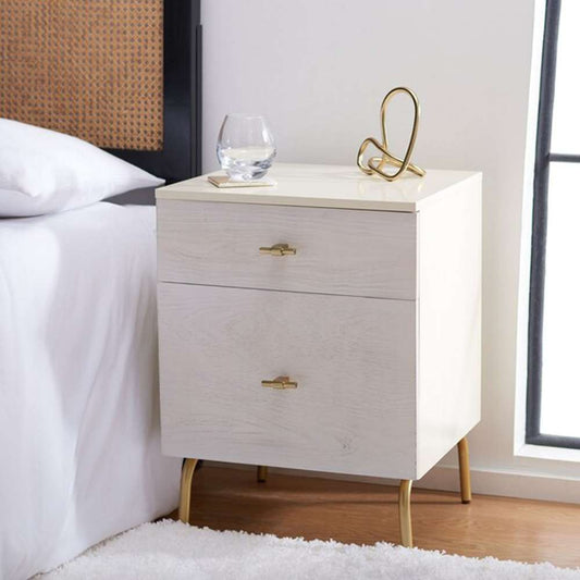 Safavieh - Genevieve 2 Drawer Nightstand - Cream - White Washed - NST5002E veiw 2