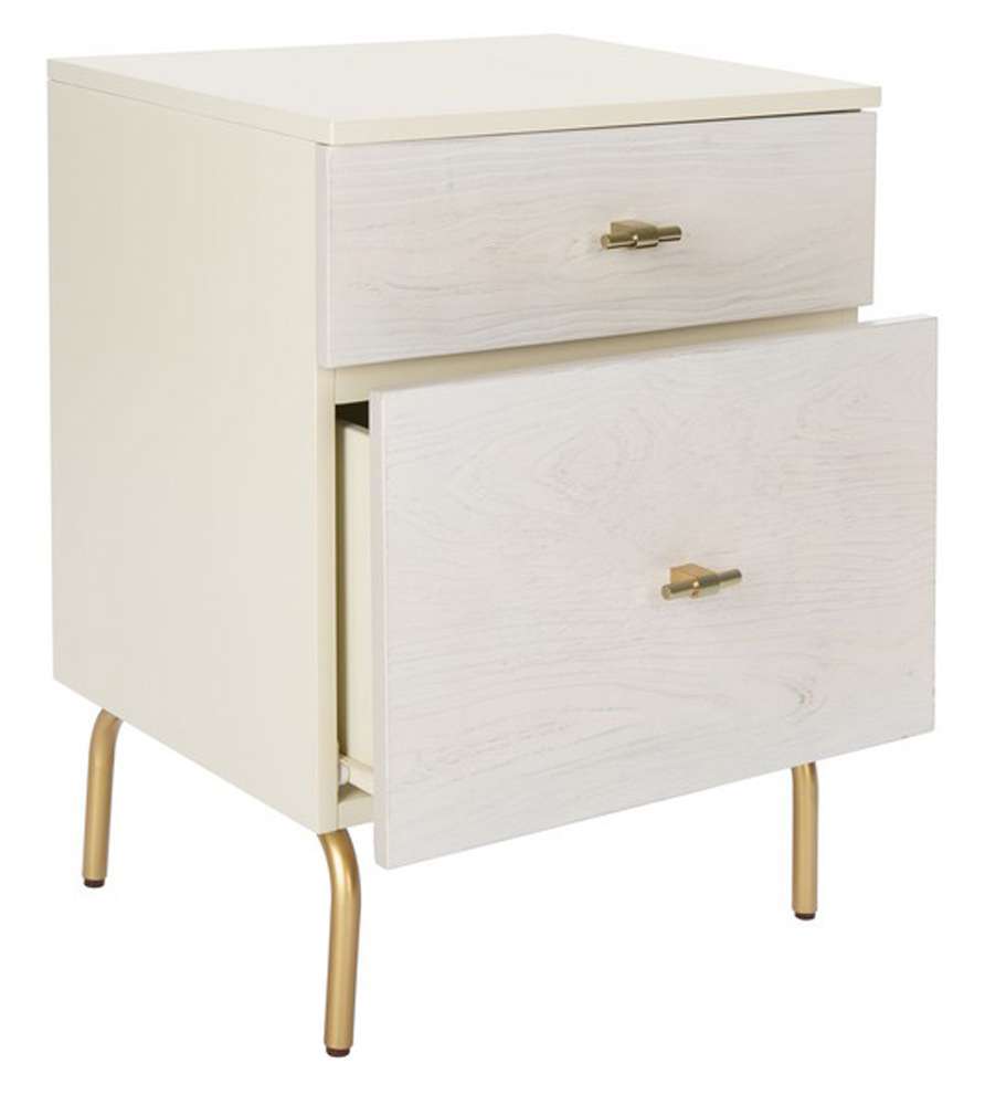 Safavieh - Genevieve 2 Drawer Nightstand - Cream - White Washed - NST5002E veiw 4