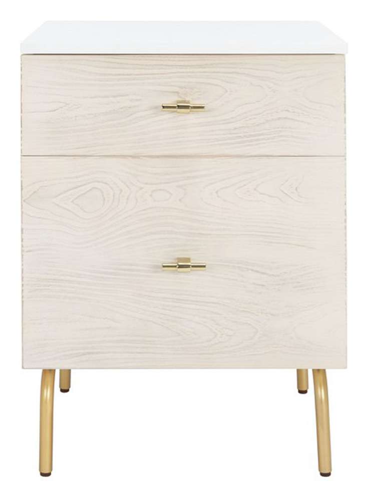 Safavieh - Genevieve 2 Drawer Nightstand - White - White Washed - NST5002D veiw 1
