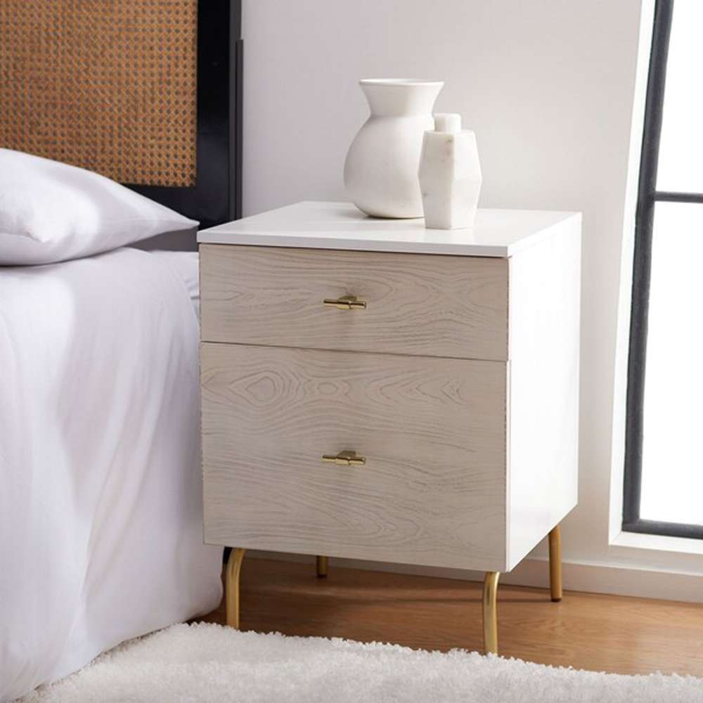 Safavieh - Genevieve 2 Drawer Nightstand - White - White Washed - NST5002D veiw 2