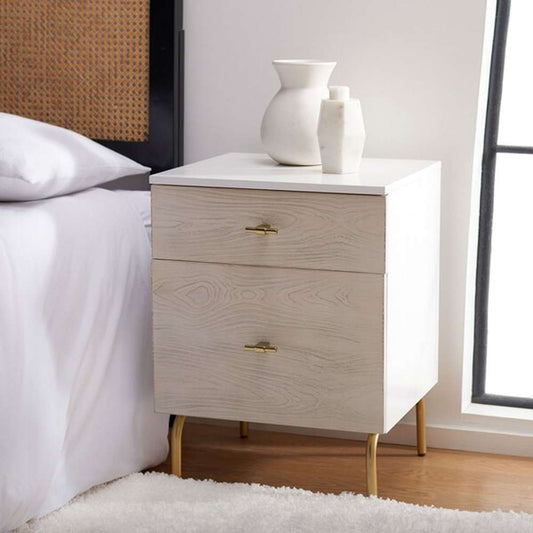 Safavieh - Genevieve 2 Drawer Nightstand - White - White Washed - NST5002D veiw 2