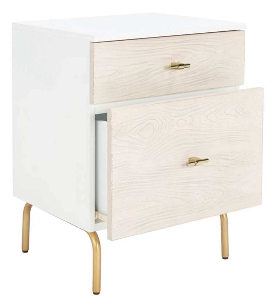 Safavieh - Genevieve 2 Drawer Nightstand - White - White Washed - NST5002D veiw 4