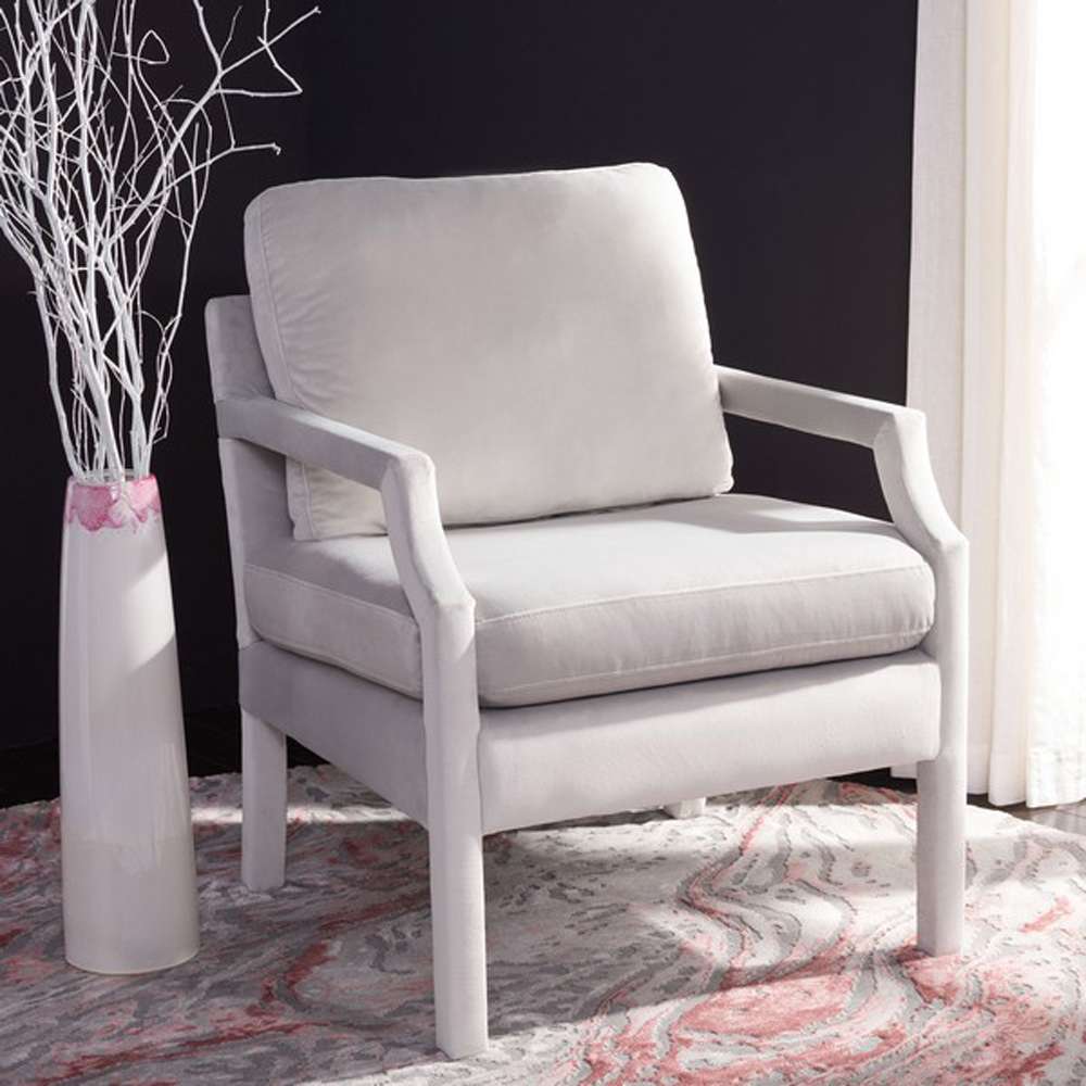 Safavieh - Genoa Upholstered Arm Chair - Light Grey - ACH4510B veiw 2