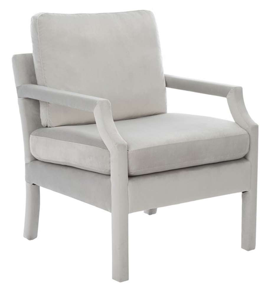 Safavieh - Genoa Upholstered Arm Chair - Light Grey - ACH4510B veiw 3