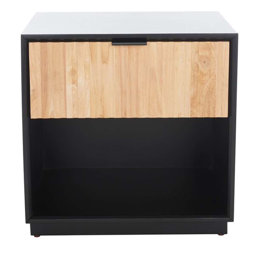 Safavieh - Grayden I 1 Drawer Nightstand - Black - Natural - NST9203B veiw 1