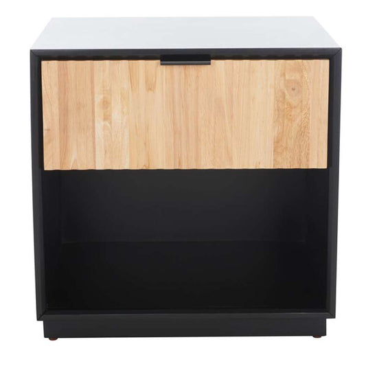 Safavieh - Grayden I 1 Drawer Nightstand - Black - Natural - NST9203B veiw 1
