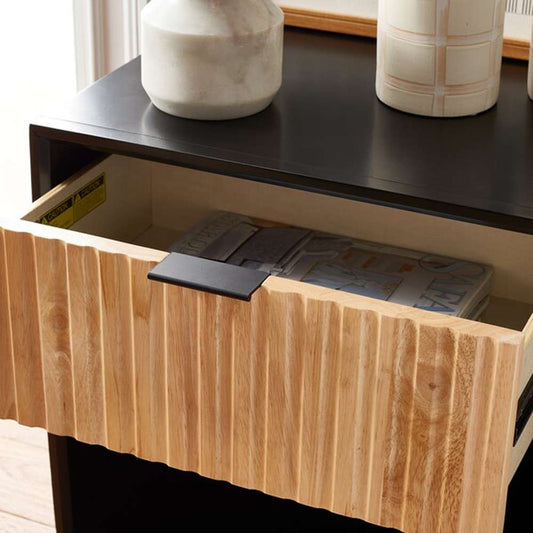 Safavieh - Grayden I 1 Drawer Nightstand - Black - Natural - NST9203B veiw 2
