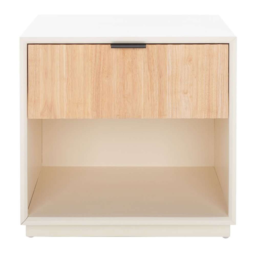 Safavieh - Grayden I 1 Drawer Nightstand - White - Natural - NST9203A veiw 1